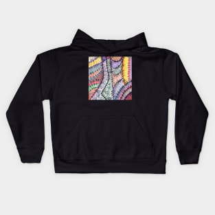 Patchwork handpainted art Kids Hoodie